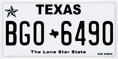TX license plate BGO6490