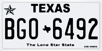 TX license plate BGO6492