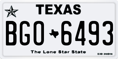 TX license plate BGO6493