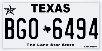 TX license plate BGO6494