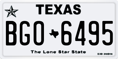 TX license plate BGO6495