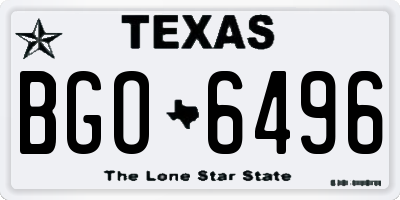 TX license plate BGO6496