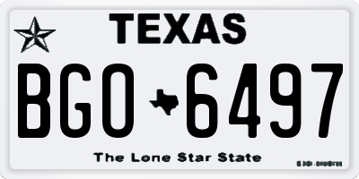 TX license plate BGO6497