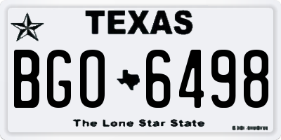 TX license plate BGO6498