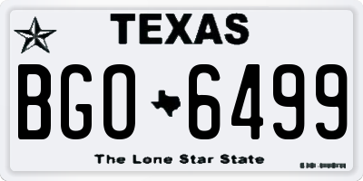 TX license plate BGO6499