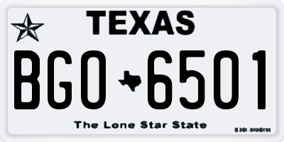 TX license plate BGO6501