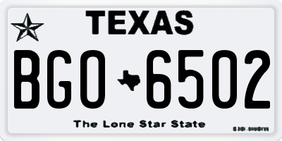 TX license plate BGO6502