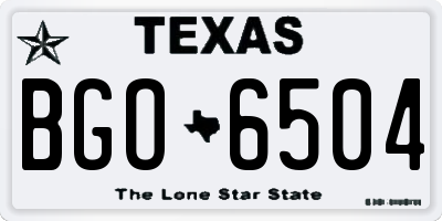 TX license plate BGO6504
