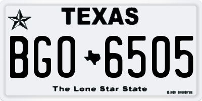 TX license plate BGO6505
