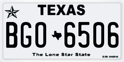 TX license plate BGO6506