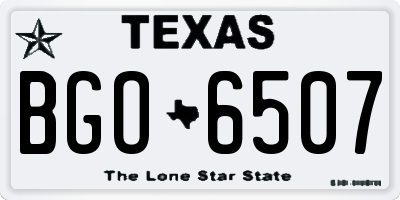 TX license plate BGO6507