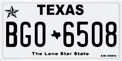 TX license plate BGO6508