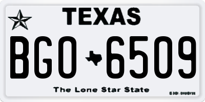 TX license plate BGO6509