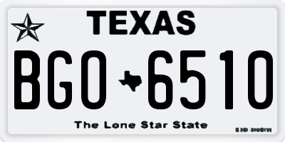 TX license plate BGO6510
