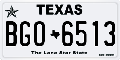 TX license plate BGO6513