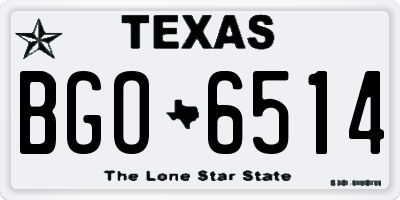 TX license plate BGO6514