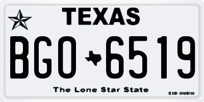 TX license plate BGO6519
