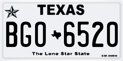 TX license plate BGO6520