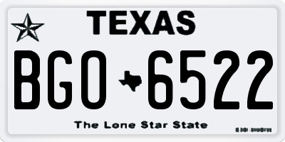 TX license plate BGO6522