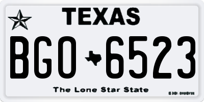 TX license plate BGO6523