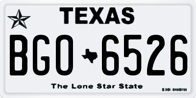 TX license plate BGO6526