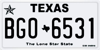 TX license plate BGO6531
