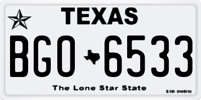 TX license plate BGO6533