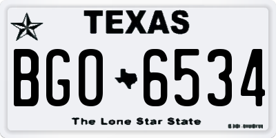 TX license plate BGO6534