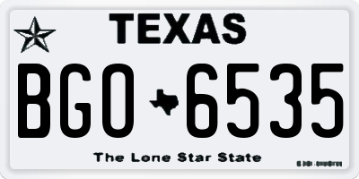 TX license plate BGO6535