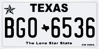 TX license plate BGO6536