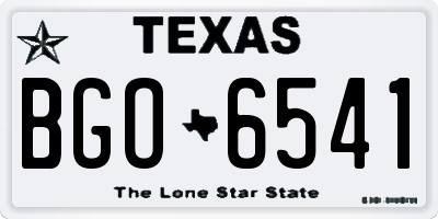 TX license plate BGO6541