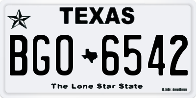 TX license plate BGO6542
