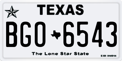 TX license plate BGO6543