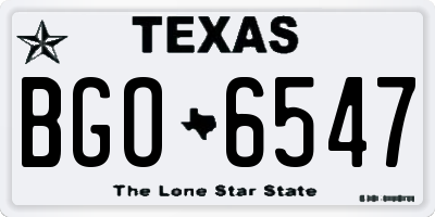 TX license plate BGO6547