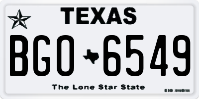 TX license plate BGO6549
