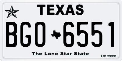TX license plate BGO6551