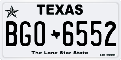 TX license plate BGO6552