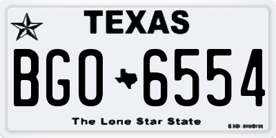 TX license plate BGO6554