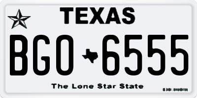 TX license plate BGO6555