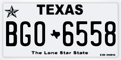 TX license plate BGO6558