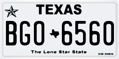TX license plate BGO6560