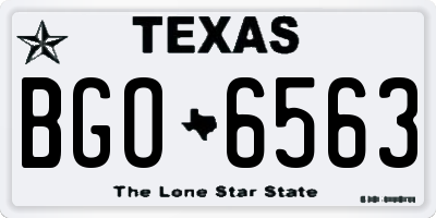 TX license plate BGO6563