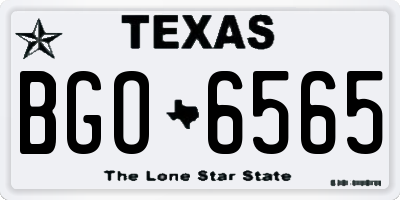 TX license plate BGO6565