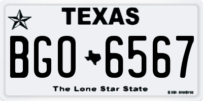 TX license plate BGO6567