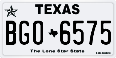 TX license plate BGO6575