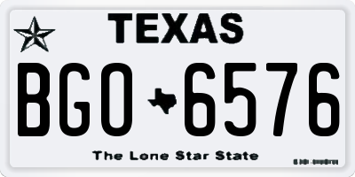 TX license plate BGO6576