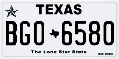 TX license plate BGO6580
