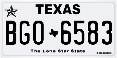 TX license plate BGO6583