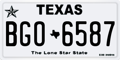 TX license plate BGO6587