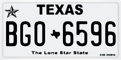 TX license plate BGO6596